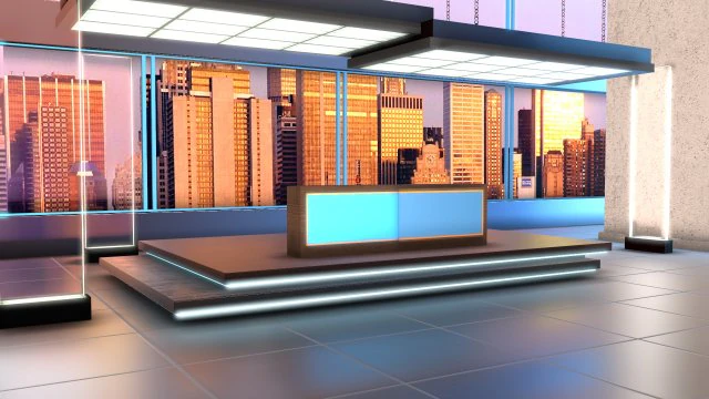 politics tv show studio 3D Model .c4d .max .obj .3ds .fbx .stl .blend 