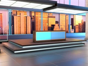 政治テレビ番組スタジオ 3Dモデル