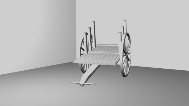 bullock cart 3D Model .c4d .max .obj .3ds .fbx .stl .blend 
