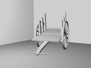 bullock cart Model 3D