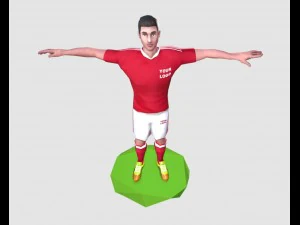 game ready soccer player 3D Model