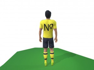 kagawa game ready football player kick animation 3D Model