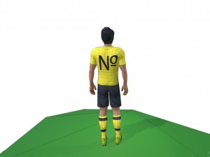 kagawa game ready football player kick animation 3D Model