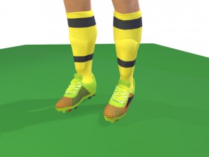 kagawa game ready football player kick animation 3D Model