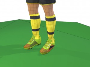 kagawa game ready football player kick animation 3D Model