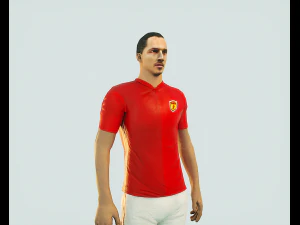 Ibrahimovic joueur de football pr&ecirc;t pour le jeu personnage 3D Modèle 3D