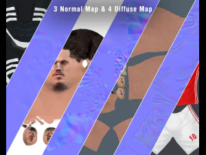 Ibrahimovic joueur de football pr&ecirc;t pour le jeu personnage 3D Modèle 3D