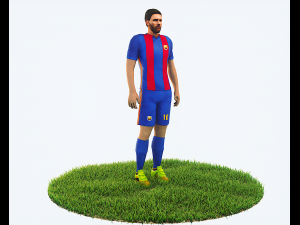 lionel messi football player game ready character 3D Model