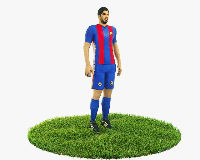 luis suarez football player game ready character 3D Model .c4d .max .obj .3ds .fbx .stl .blend