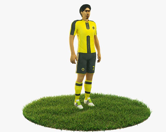 shinji kagawa football player game ready character 3D Model .c4d .max .obj .3ds .fbx .stl .blend 