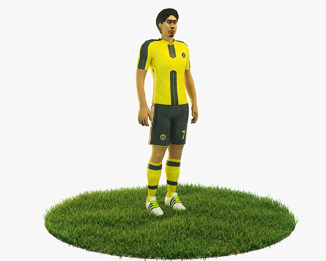 shinji kagawa football player game ready character 3D Model .c4d .max .obj .3ds .fbx .stl .blend 