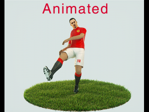 zlatan ibrahimovic game ready football player kick animation 3D 모델