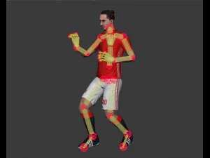 zlatan ibrahimovic, joueur de football pr&ecirc;t &agrave; jouer, animation de coup de pied Modèle 3D