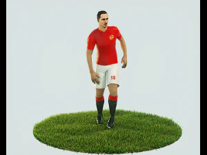 zlatan ibrahimovic, joueur de football pr&ecirc;t &agrave; jouer, animation de coup de pied Modèle 3D