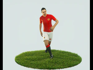 zlatan ibrahimovic, joueur de football pr&ecirc;t &agrave; jouer, animation de coup de pied Modèle 3D