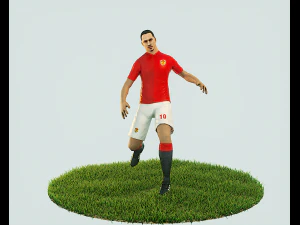 zlatan ibrahimovic, joueur de football pr&ecirc;t &agrave; jouer, animation de coup de pied Modèle 3D