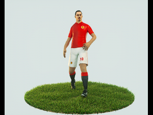 zlatan ibrahimovic game ready football player kick animation Model 3D