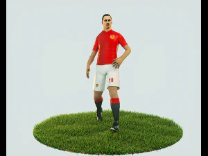 zlatan ibrahimovic, joueur de football pr&ecirc;t &agrave; jouer, animation de coup de pied Modèle 3D