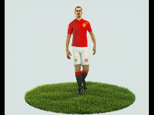 zlatan ibrahimovic game ready football player kick animation Model 3D