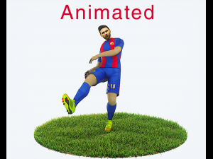 lionel messi game ready football player kick animation 3D 모델