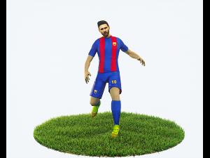 lionel messi game ready football player kick animation 3D Model