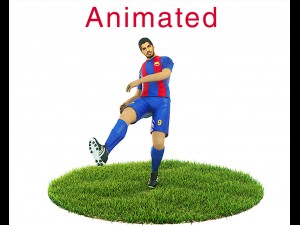luis suarez game ready football player kick animation 3D 모델
