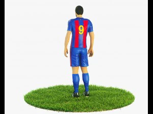 luis suarez game ready football player kick animation 3D Model