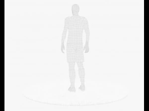 luis suarez game ready football player kick animation 3D Model