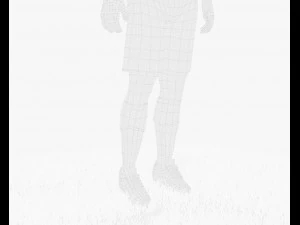 luis suarez game ready football player kick animation 3D Model