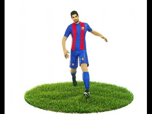 luis suarez game ready football player kick animation 3D Model