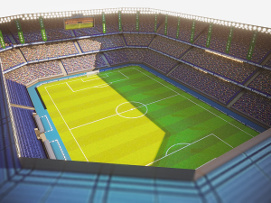 football soccer stadium game ready 3D Model