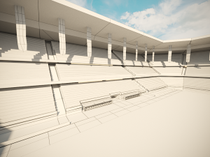 football soccer stadium game ready 3D Model