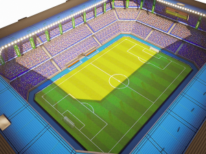 football soccer stadium game ready 3D Model