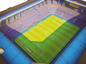 football soccer stadium game ready 3D Model