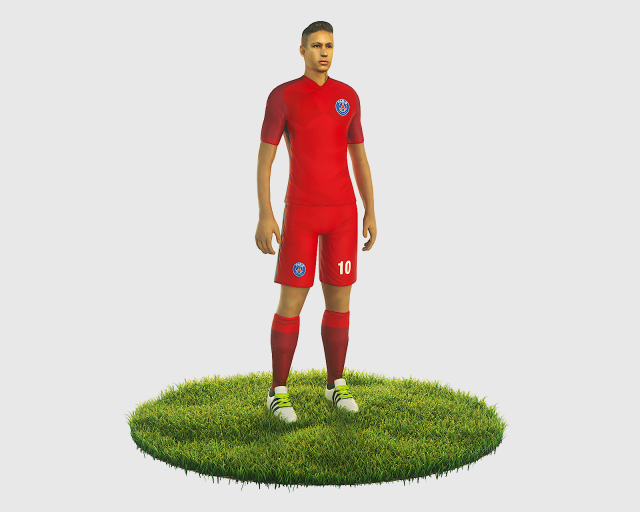 neymar football player game ready character Model 3D .c4d .max .obj .3ds .fbx .stl .blend 