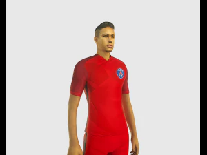 neymar football player game ready character 3D Model