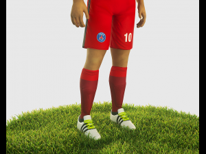 neymar football player game ready character Model 3D