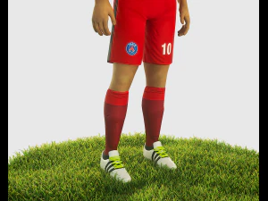 neymar football player game ready character 3D Model