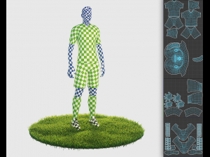 neymar football player game ready character Model 3D