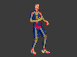 neymar football player game ready character Model 3D
