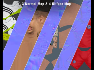 neymar football player game ready character 3D Model