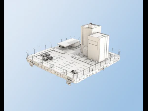 low poly car service building 3D Model