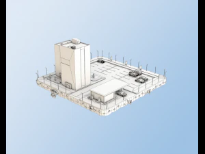 low poly car service building 3D Model