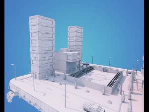 laag poly stadsblok 3D Model