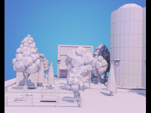 low poly city block 3D Модель