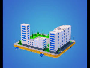 laag poly stadsblok 3D Model