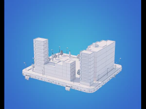 laag poly stadsblok 3D Model