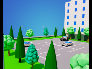 low poly city block 3D Model