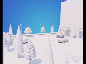 low poly city block 3D Model
