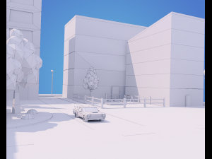low poly city block Model 3D